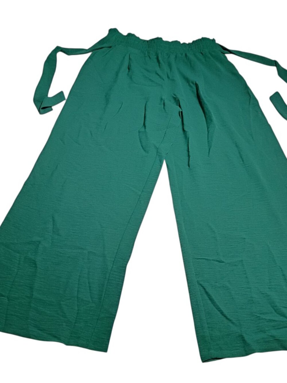 Chiclily High-Waisted Wide-Leg Lounge Trousers self-tie waist belt Size Large